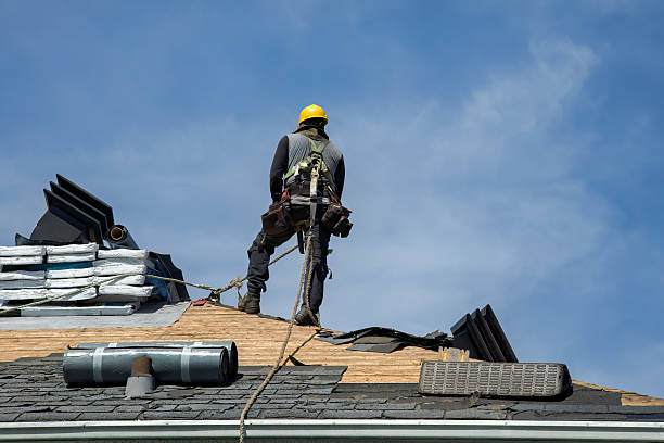 Professional Gutter Installation technician working in Dover, NC